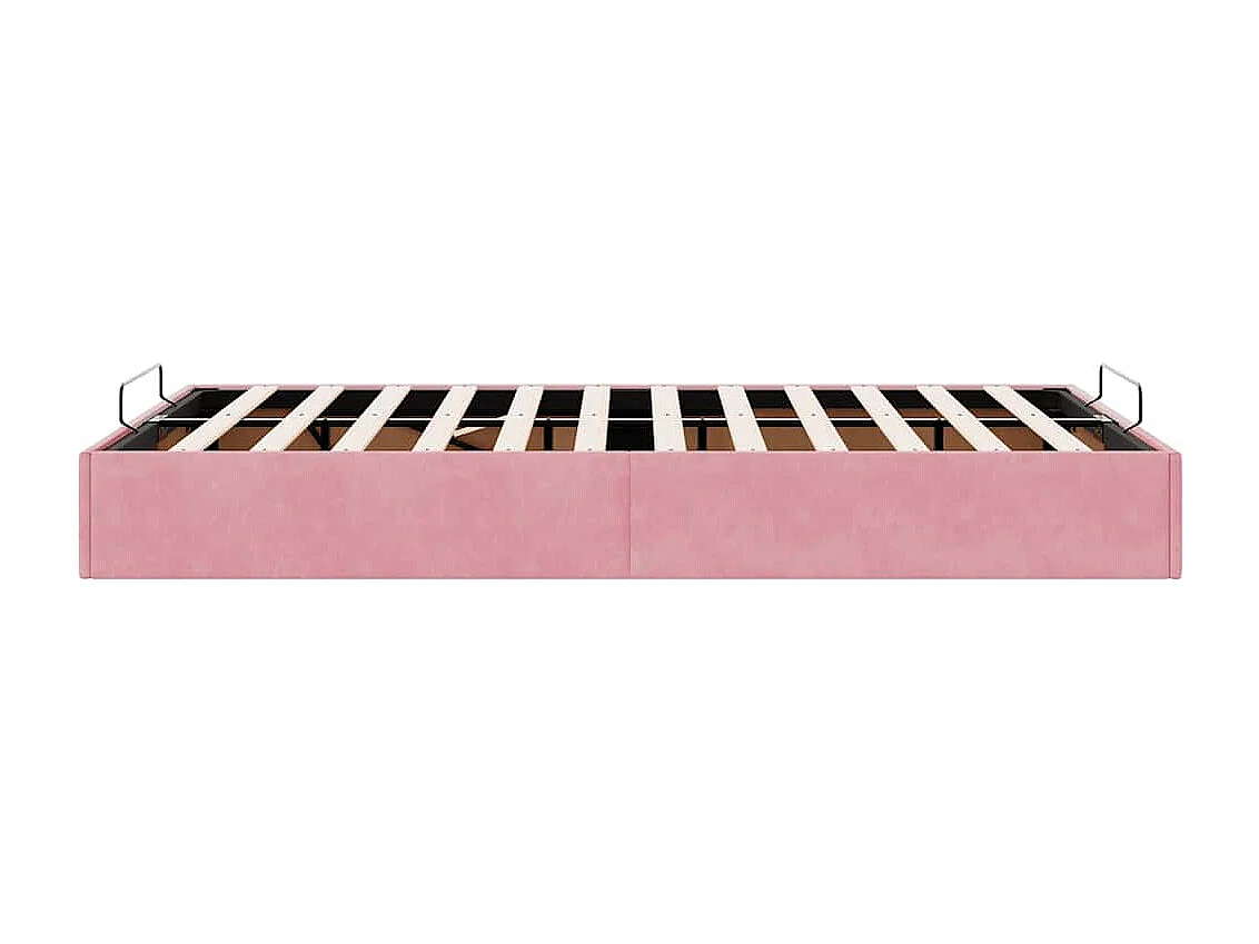 Cadre de lit ottoman sans matelas rose 120x190 cm velours