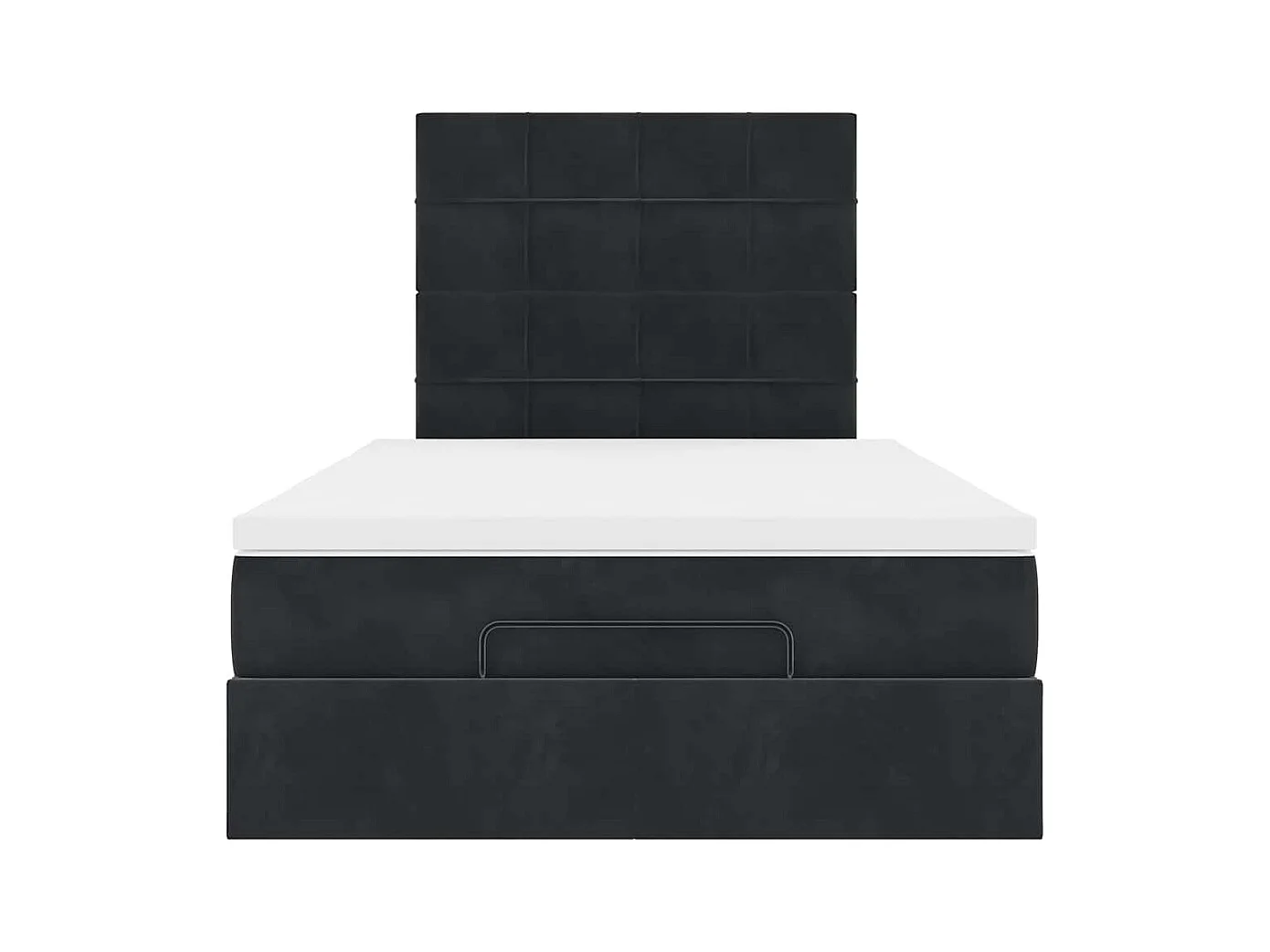 Estructura de cama otomana colchones terciopelo negro