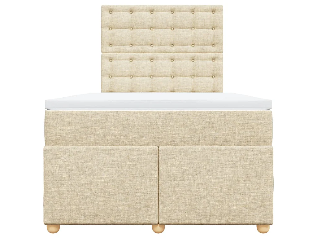 Sommier à lattes de lit avec matelas crème 120x190 cm tissu