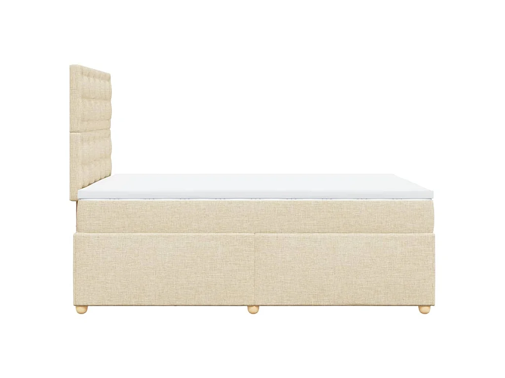 Sommier à lattes de lit avec matelas crème 120x190 cm tissu