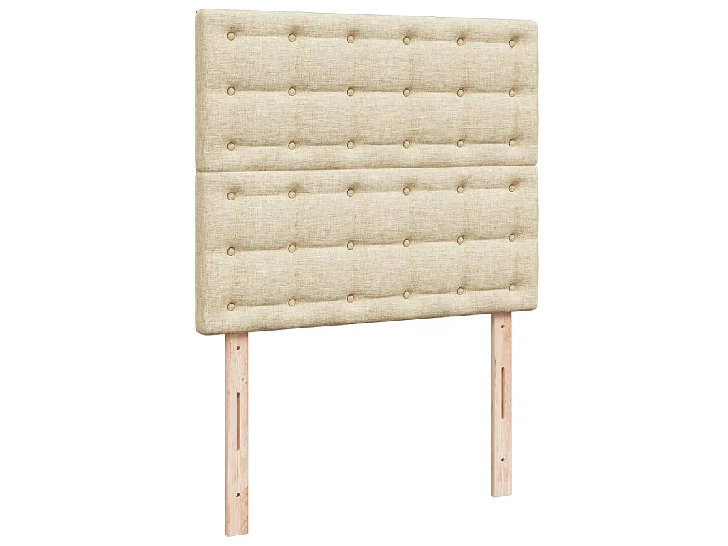 Sommier à lattes de lit avec matelas crème 120x190 cm tissu