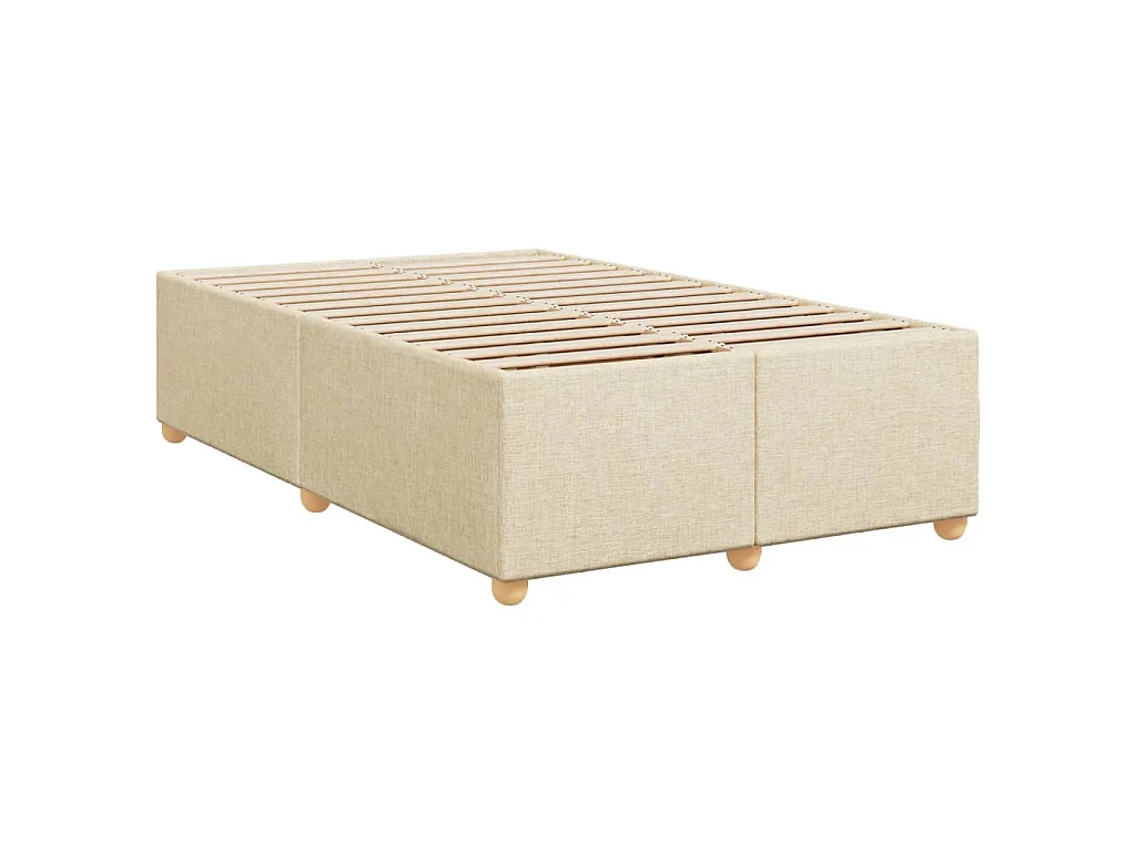 Sommier à lattes de lit avec matelas crème 120x190 cm tissu