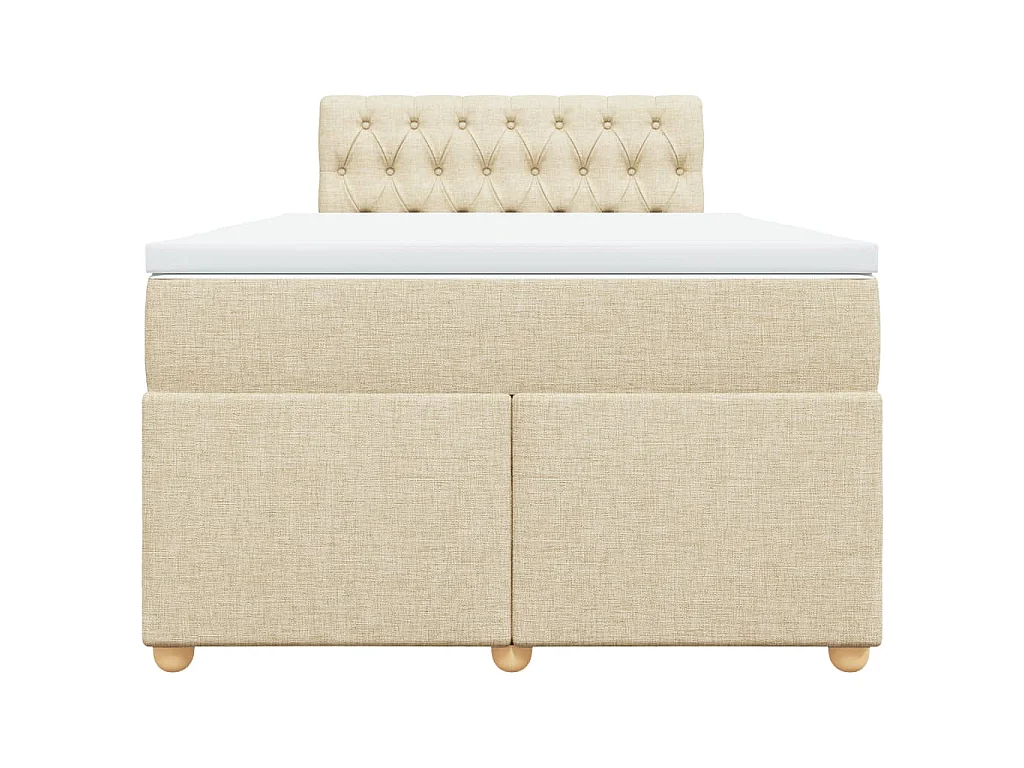 Boxspringbett mit Matratze Creme 120x200 cm Stoff