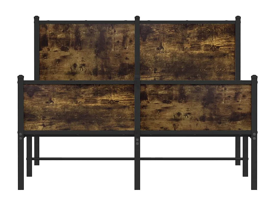 Cadre de lit en métal sans matelas chêne fumé 120x190 cm