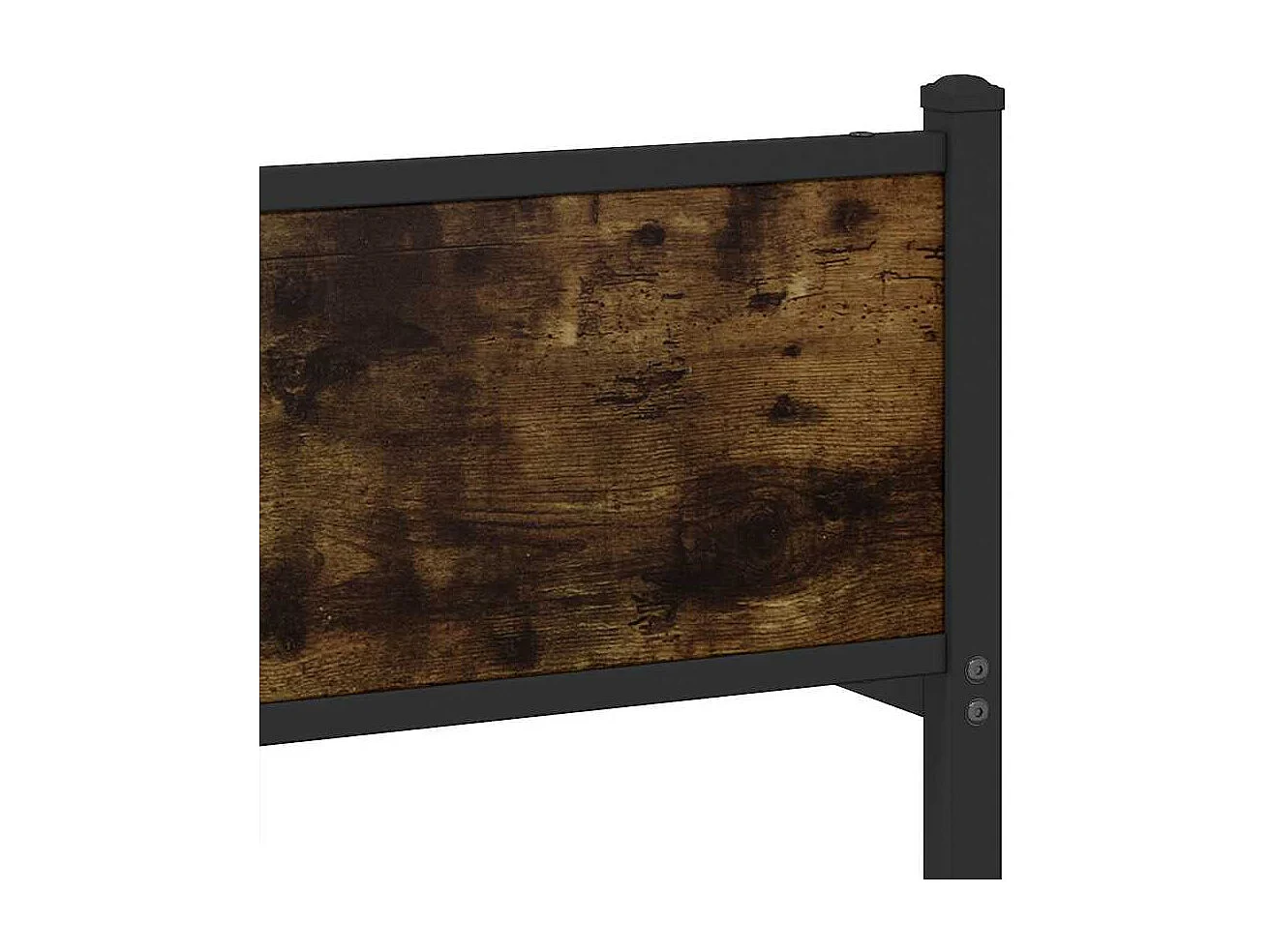 Cadre de lit en métal sans matelas chêne fumé 120x190 cm