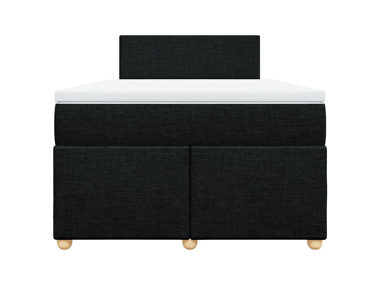 Sommier à lattes de lit avec matelas noir 120x190 cm tissu
