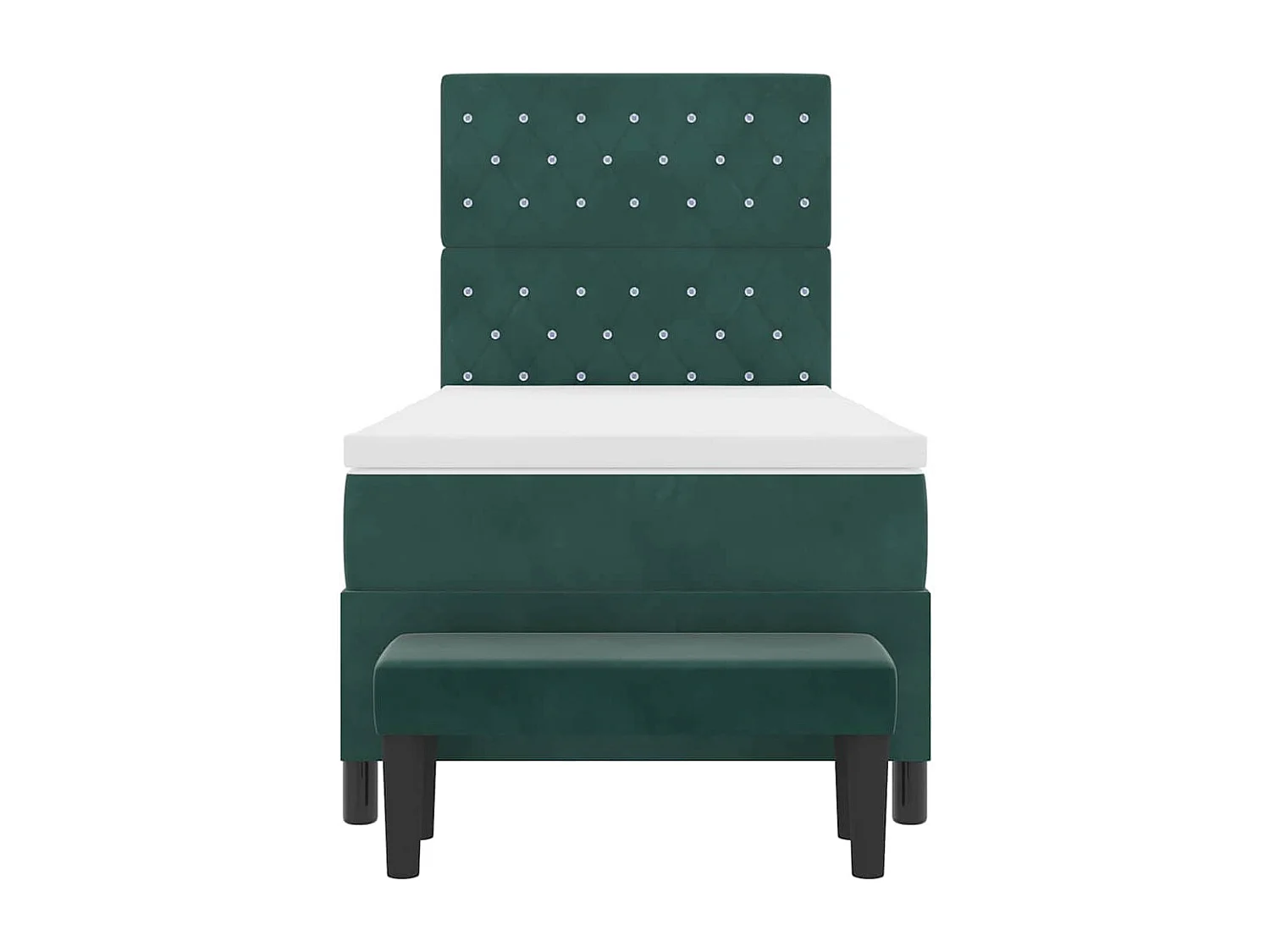 Boxspringbett mit Kissen Dunkelgrün 200 x 100 cm Samt