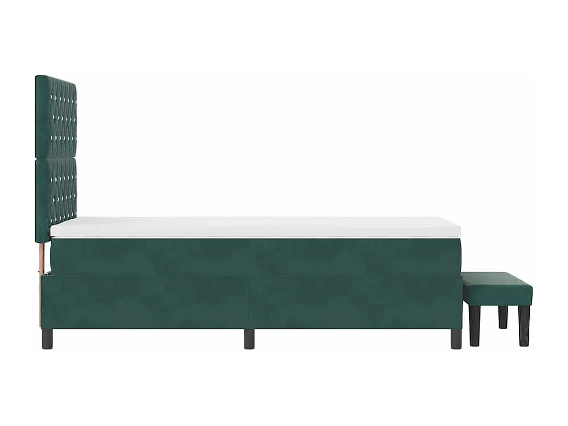 Boxspringbett mit Kissen Dunkelgrün 200 x 100 cm Samt