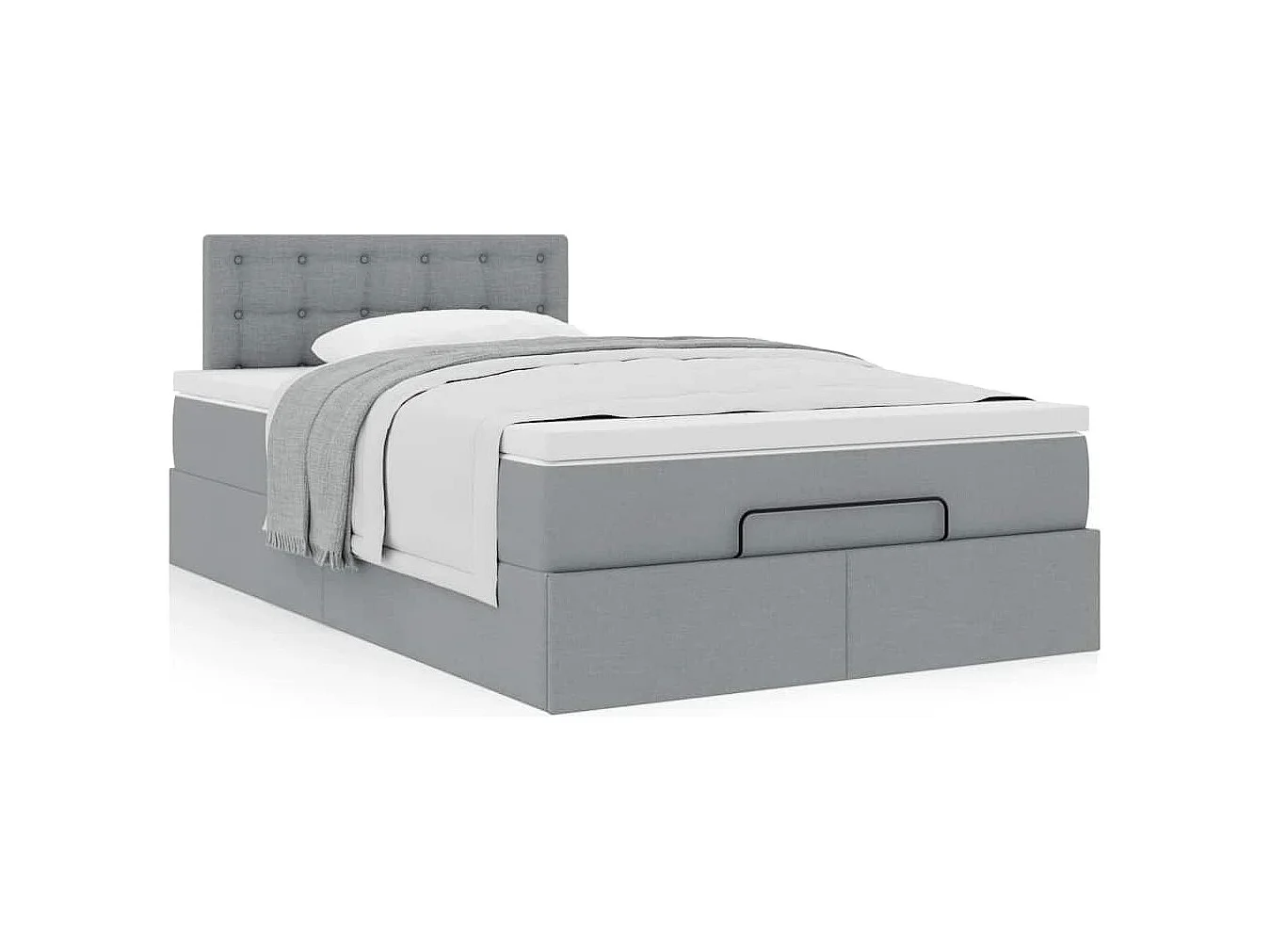 Bed met matras 120x190 cm stof lichtgrijs