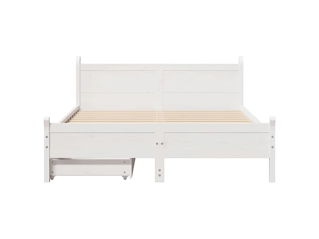 Bedframe zonder matras massief grenenhout wit 120x200 cm