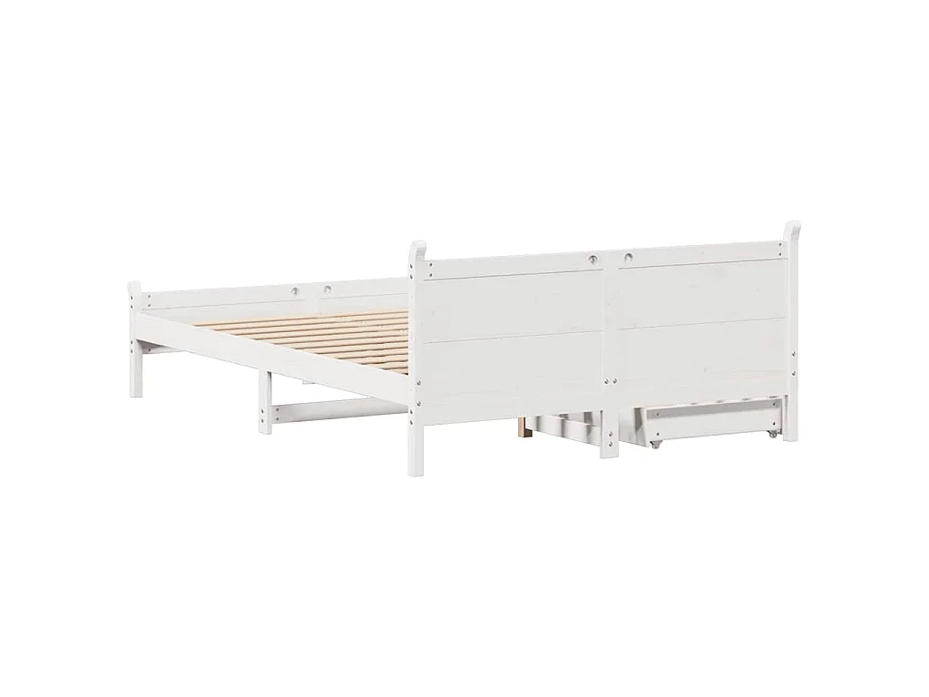 Bedframe zonder matras massief grenenhout wit 120x200 cm