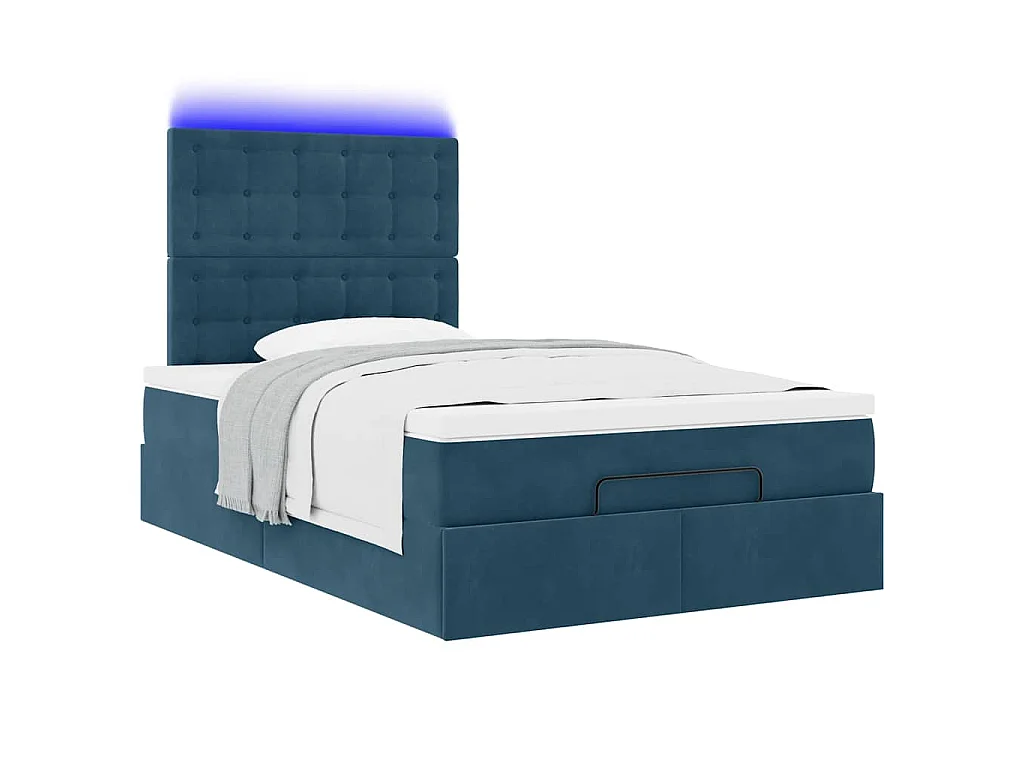 Struttura Letto Pouf con Materassi 120x190 cm Velluto