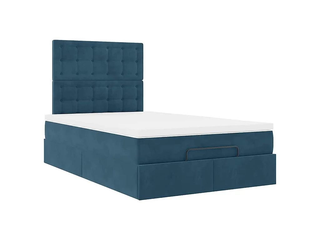 Struttura Letto Pouf con Materassi 120x190 cm Velluto