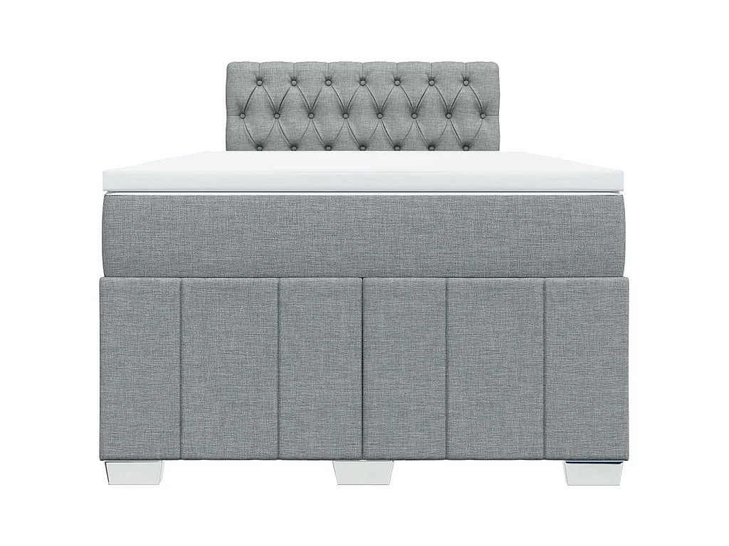 Cama boxspring com colchão 120x190 cm tecido cinzento-claro