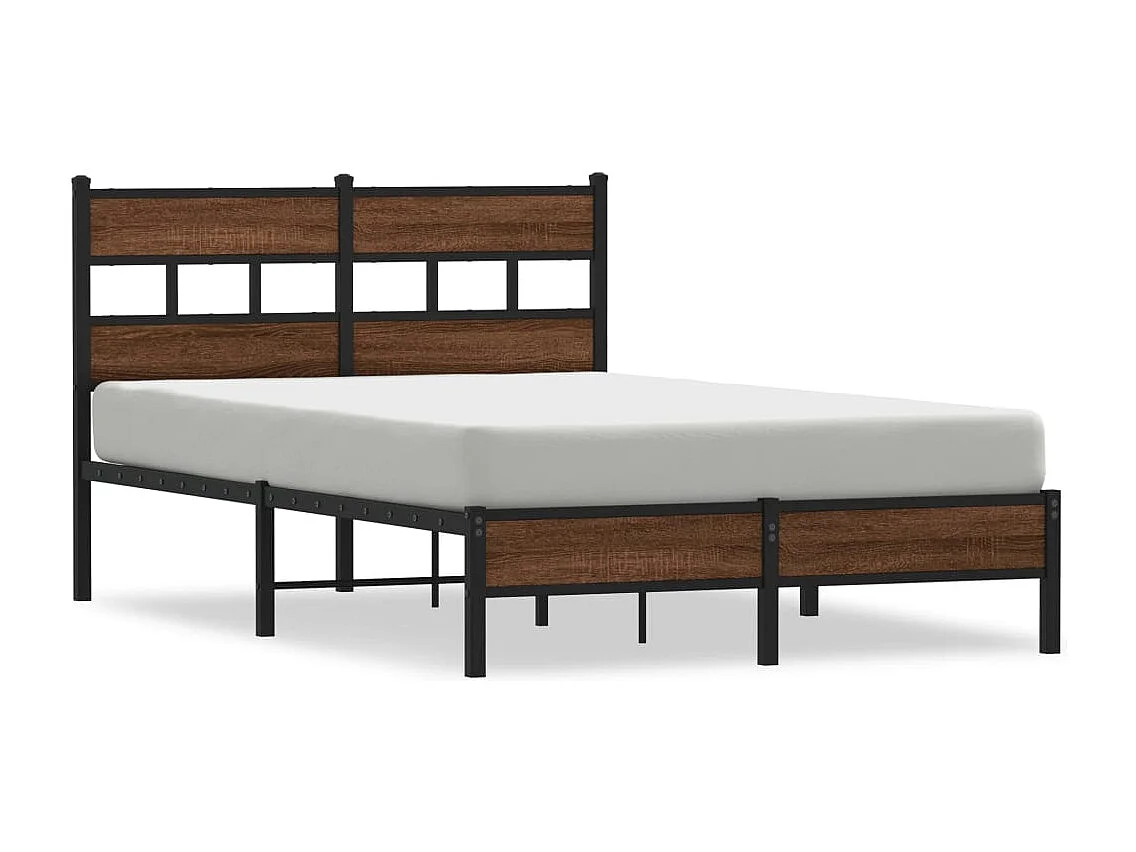 Estructura de cama sin colchón madera marrón roble 120x200 cm