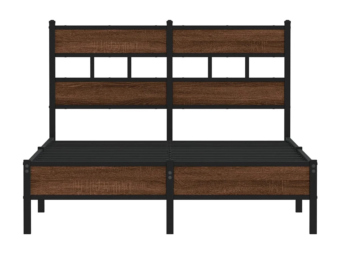 Estructura de cama sin colchón madera marrón roble 120x200 cm