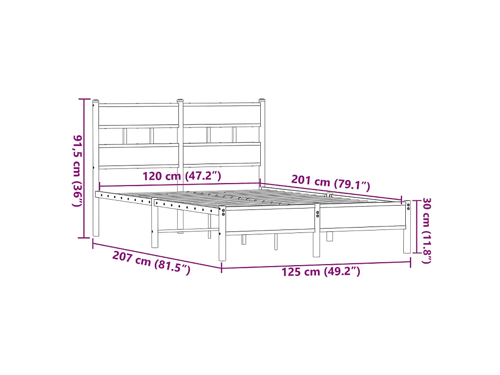 Giroletto senza Materasso Rovere Marrone 120x200 cm Truciolato