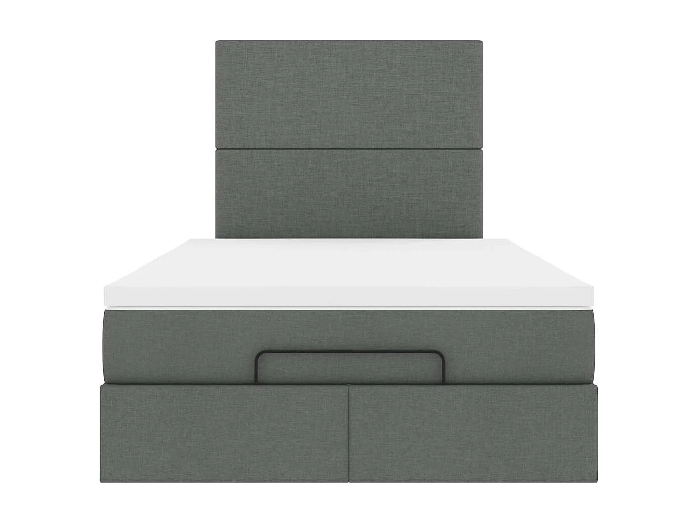 Cadre de lit ottoman avec matelas gris foncé 120x190 cm tissu