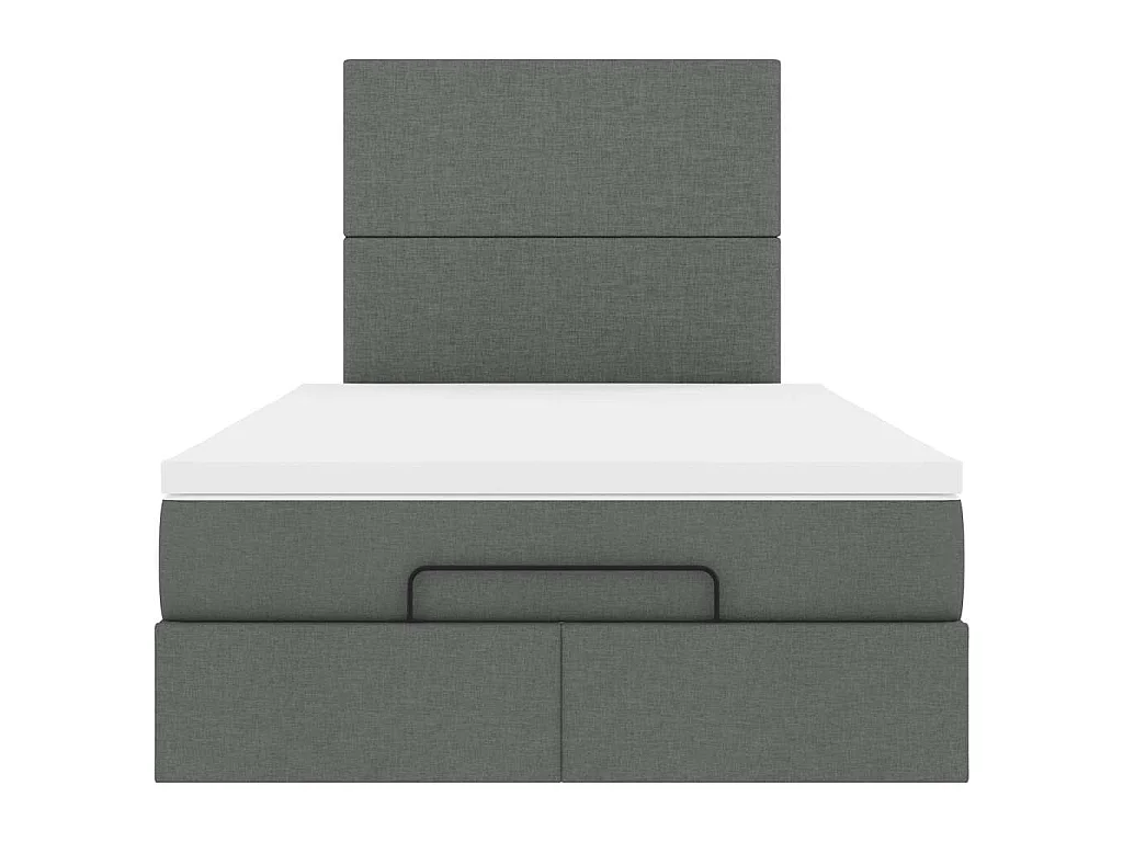 Ottoman-Bett mit Matratze Dunkelgrau 120x190 cm Stoff