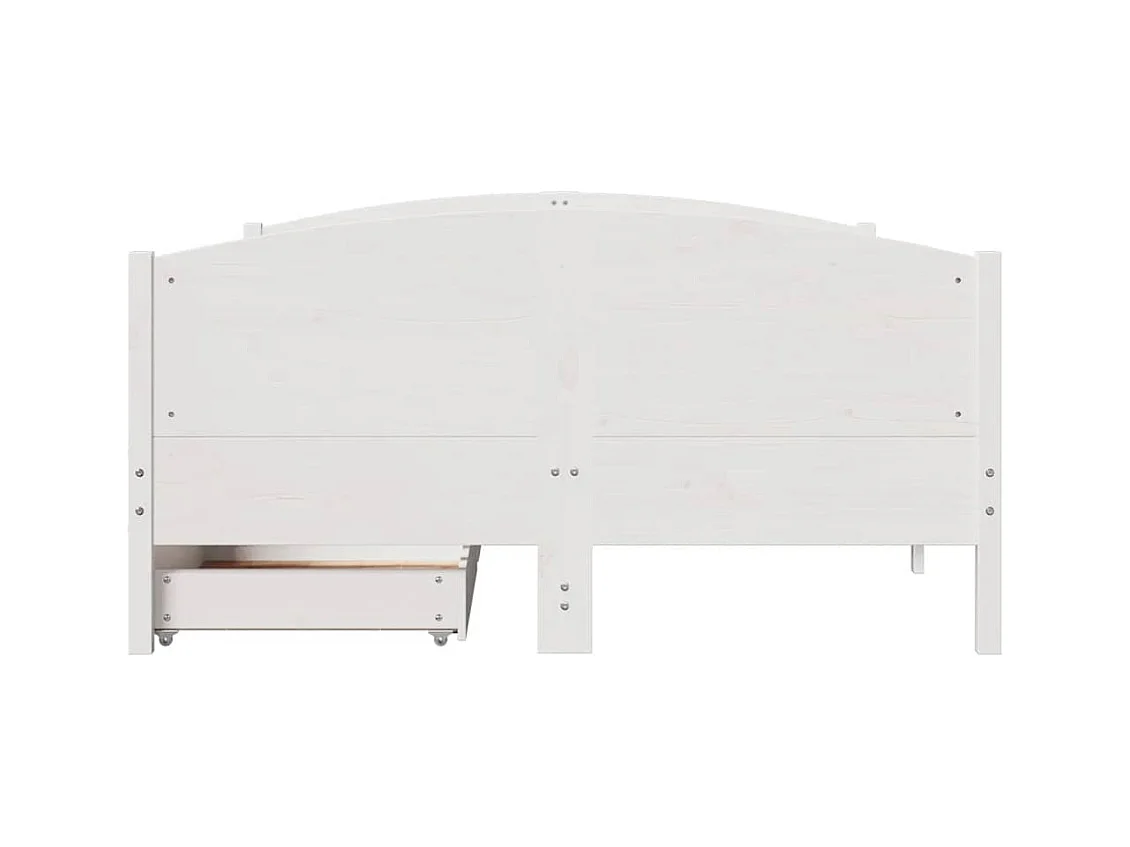 Cadre de lit sans matelas blanc 120x190 cm bois de pin massif
