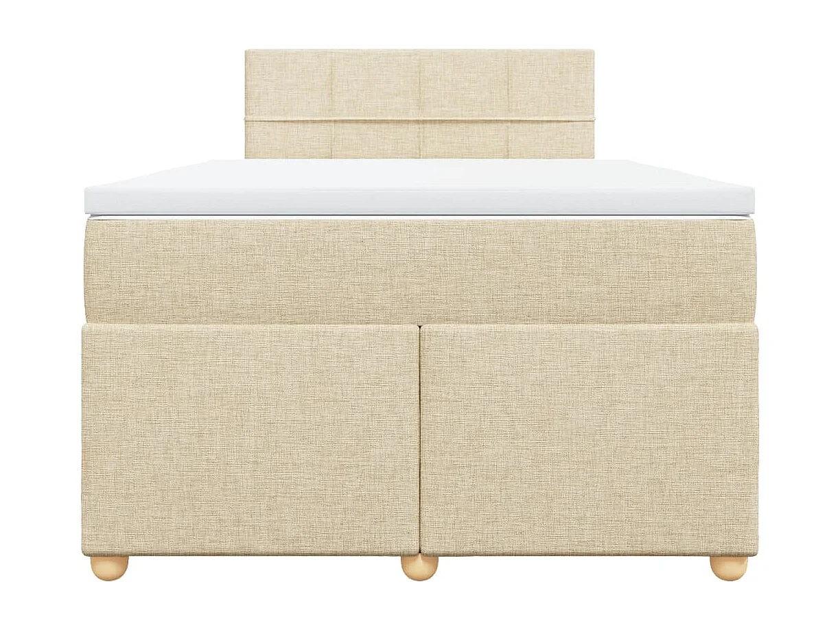Sommier à lattes de lit avec matelas Crème 120x200 cm Tissu