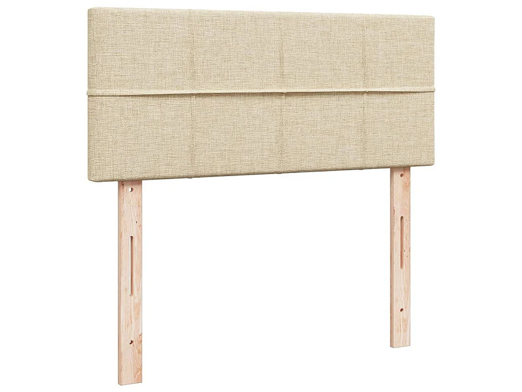 Cama box spring con colchón tela color crema 120x200 cm