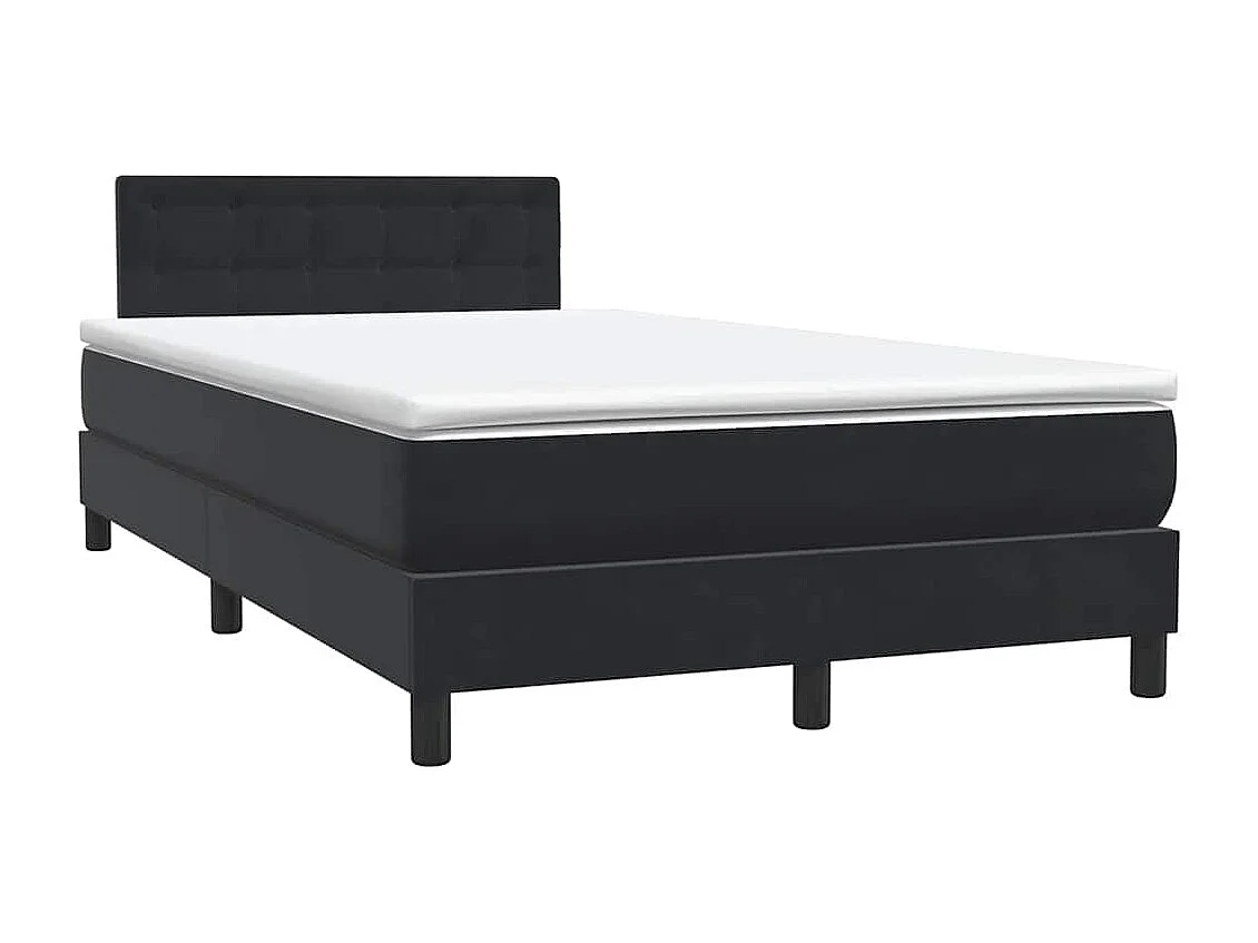 Cama com molas/colchão 120x210 cm veludo preto