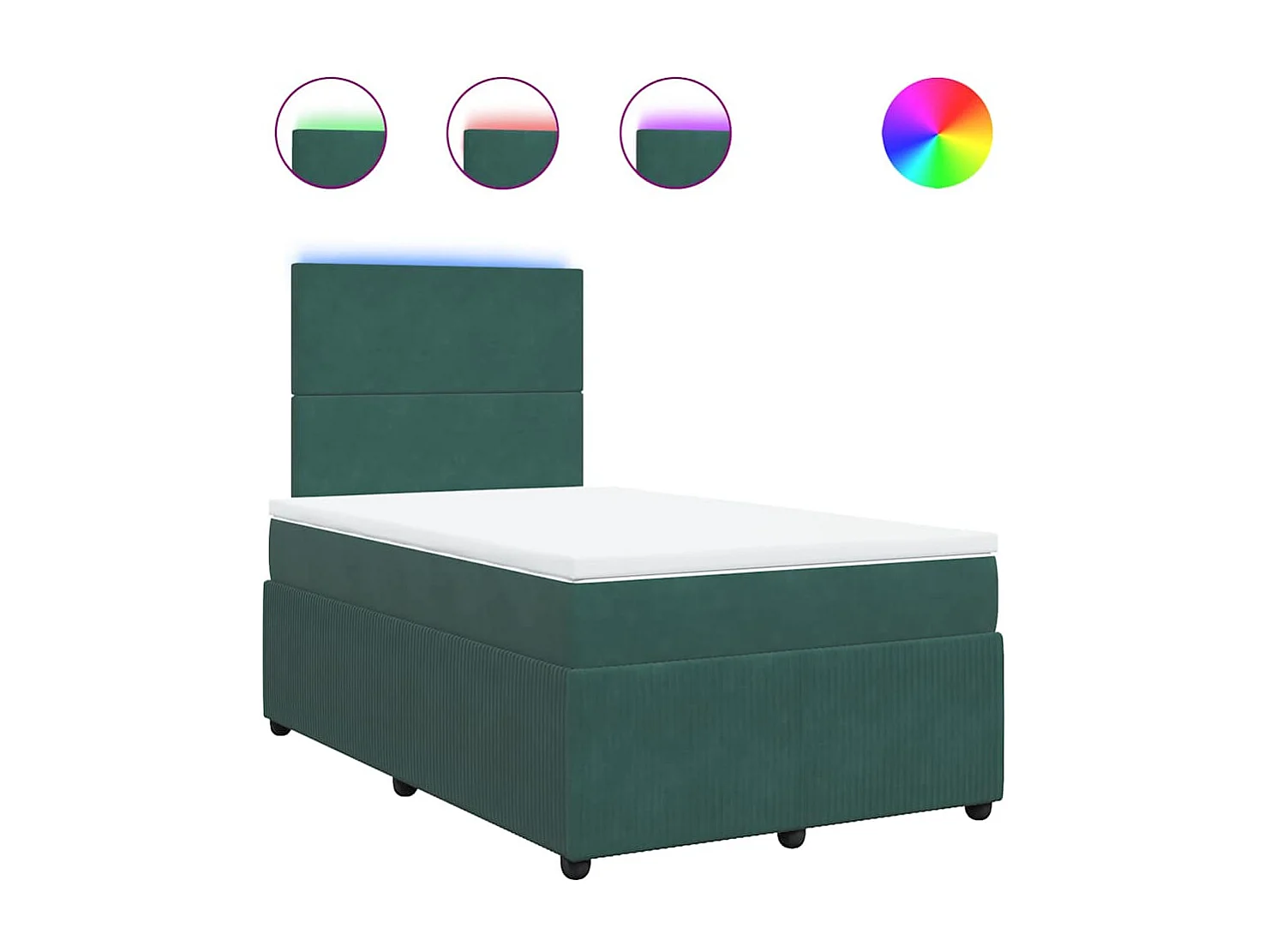 Boxspringbett mit Matratze Dunkelgrün 120x200 cm Samt