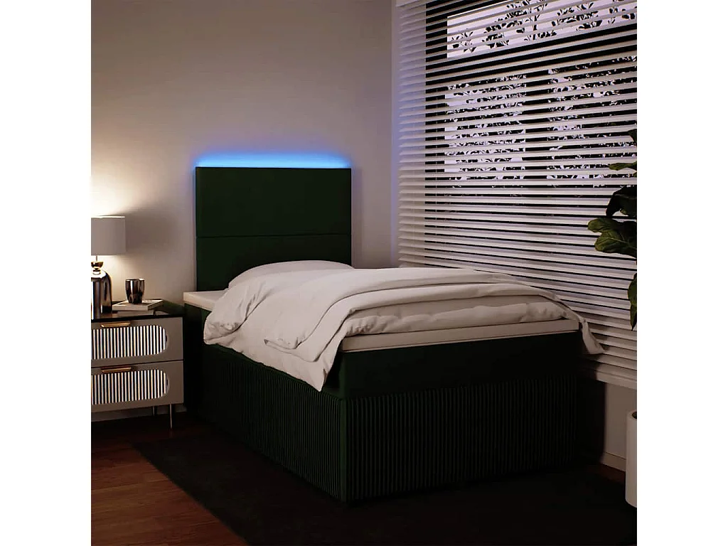Boxspringbett mit Matratze Dunkelgrün 120x200 cm Samt
