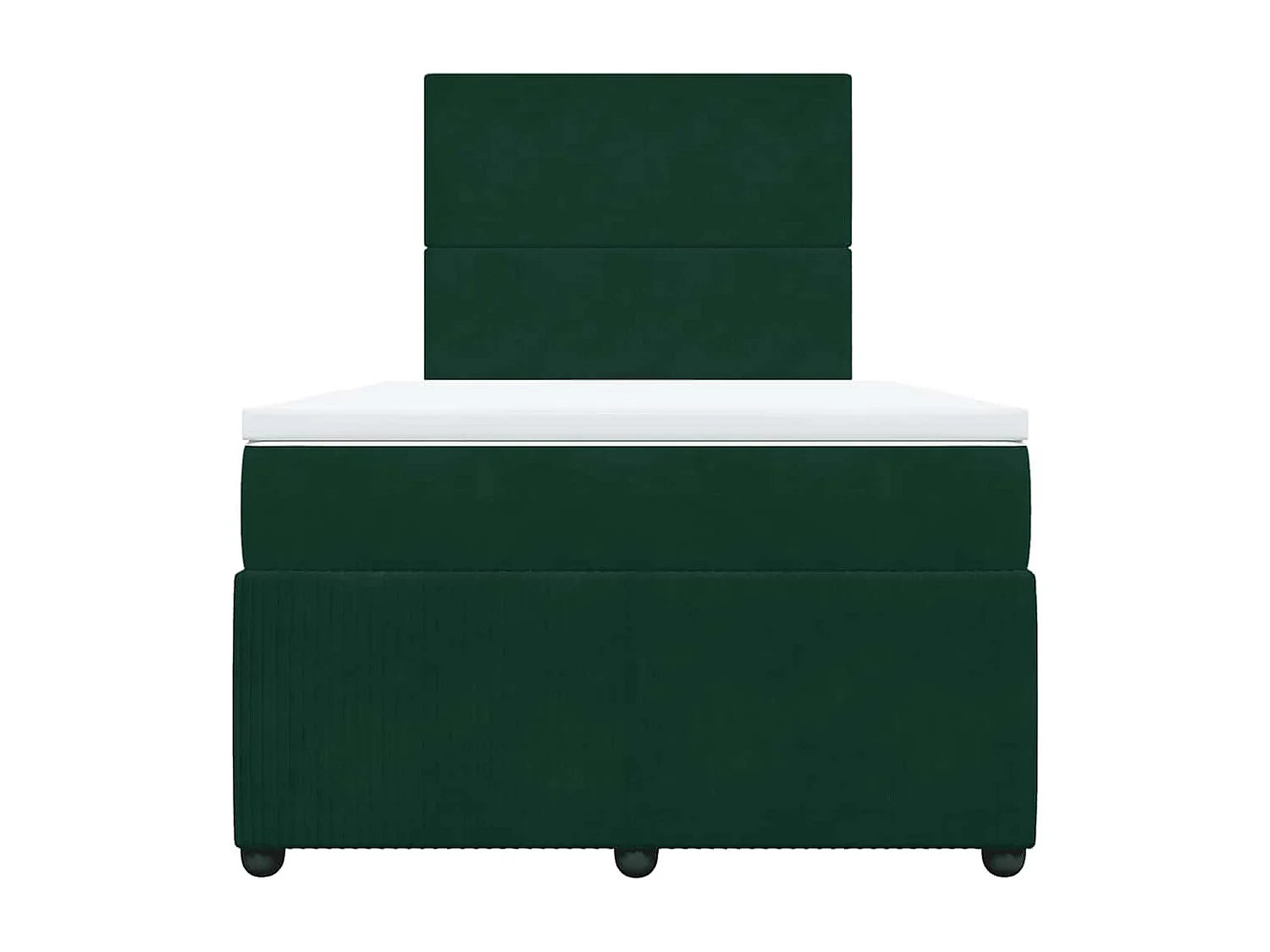 Cama box spring con colchón terciopelo verde oscuro 120x200 cm