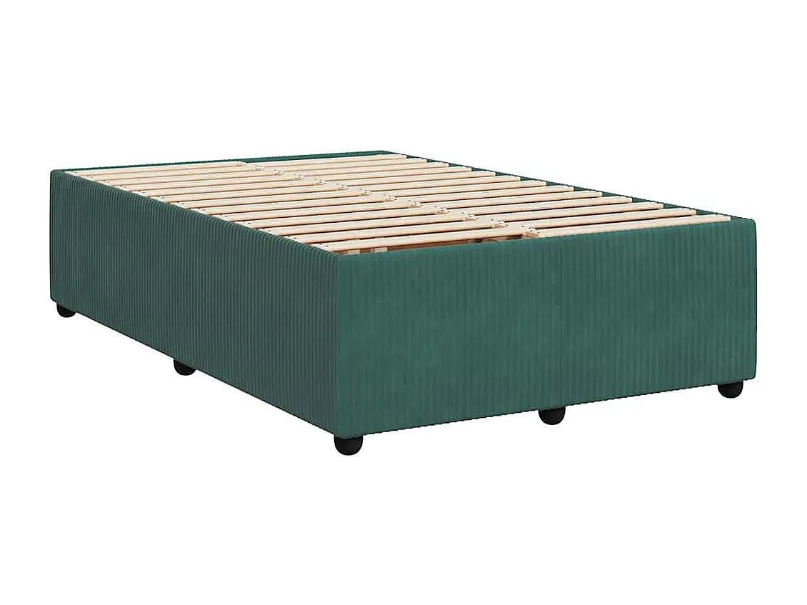 Cama box spring con colchón terciopelo verde oscuro 120x200 cm