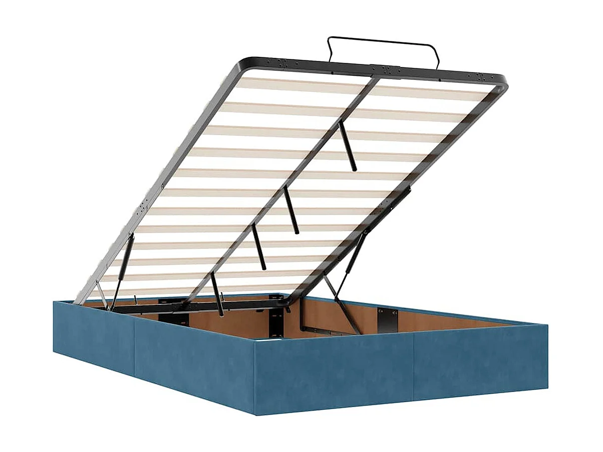 Ottoman bed met matrassen 120x200cm fluweel donkerblauw