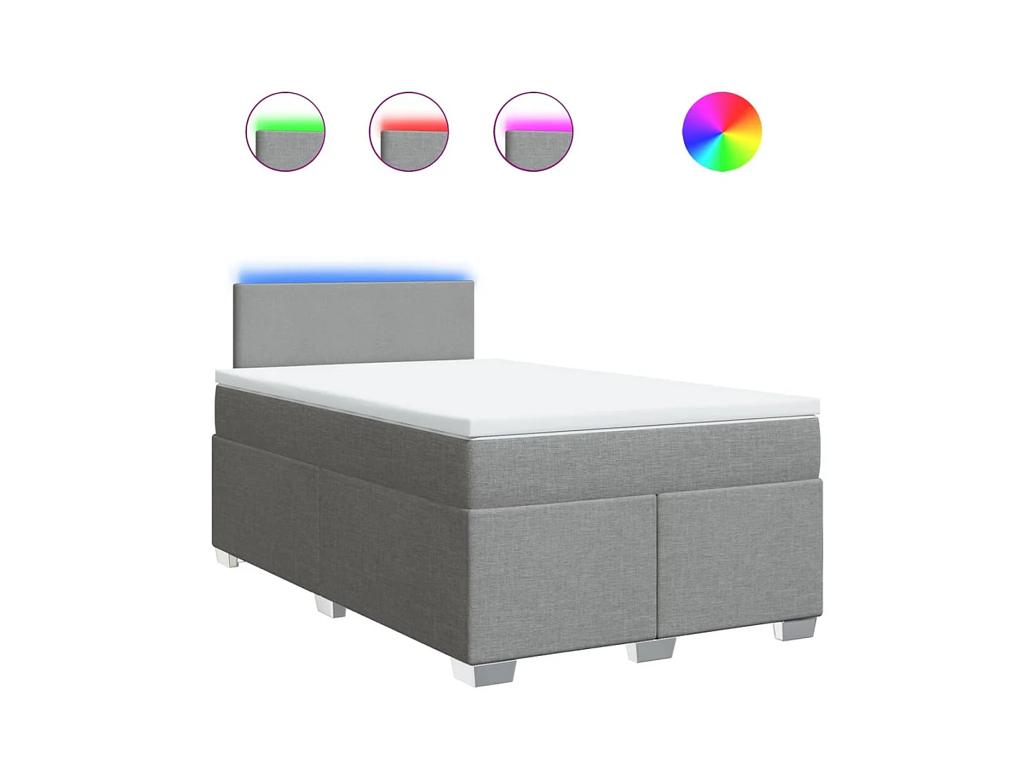 Boxspringbett mit Matratze Hellgrau 120x190 cm Stoff