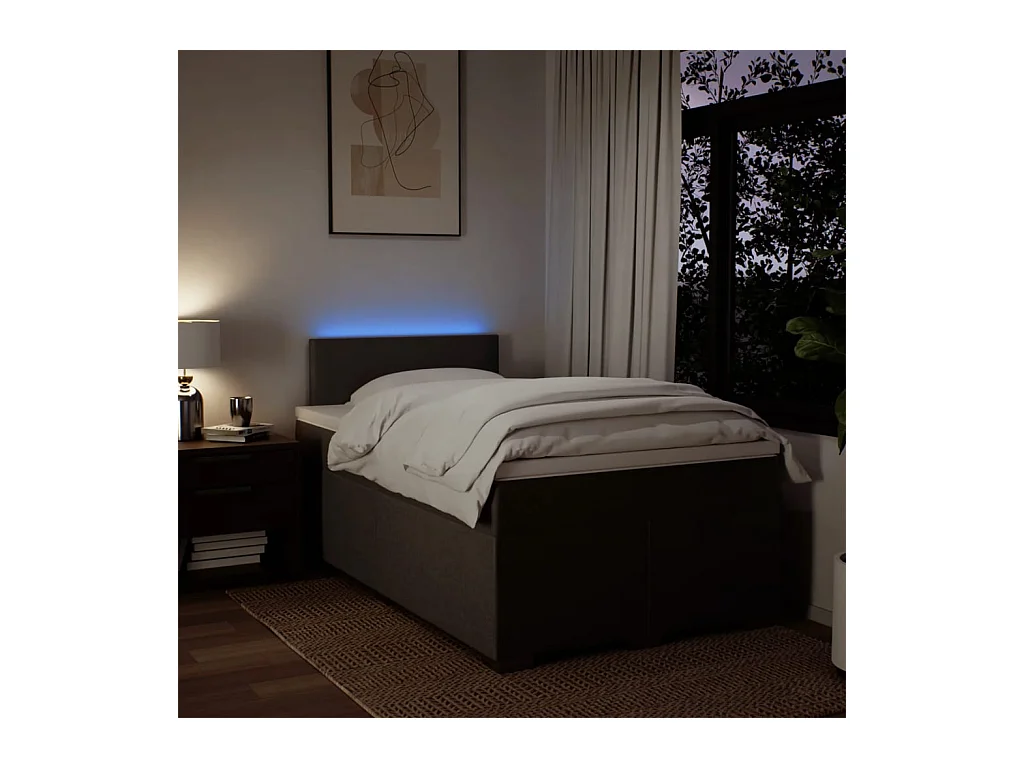 Boxspringbett mit Matratze Hellgrau 120x190 cm Stoff