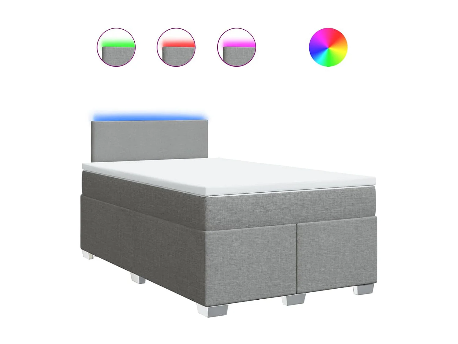 Boxspringbett mit Matratze Hellgrau 120x190 cm Stoff