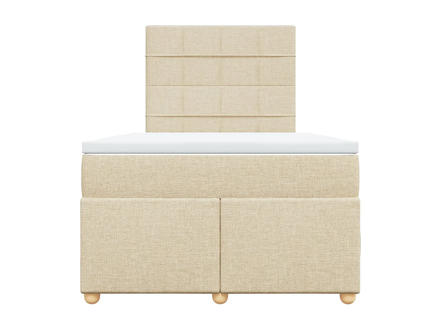 Boxspringbett mit Matratze Creme 120x200 cm Stoff