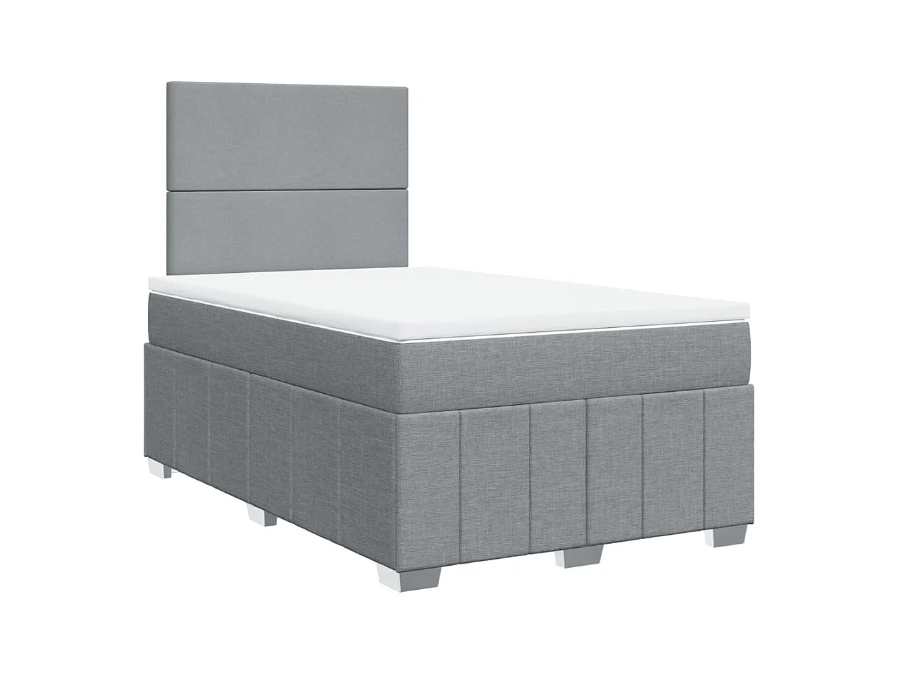 Giroletto a Molle con Materasso Grigio Chiaro 120x190cm Tessuto