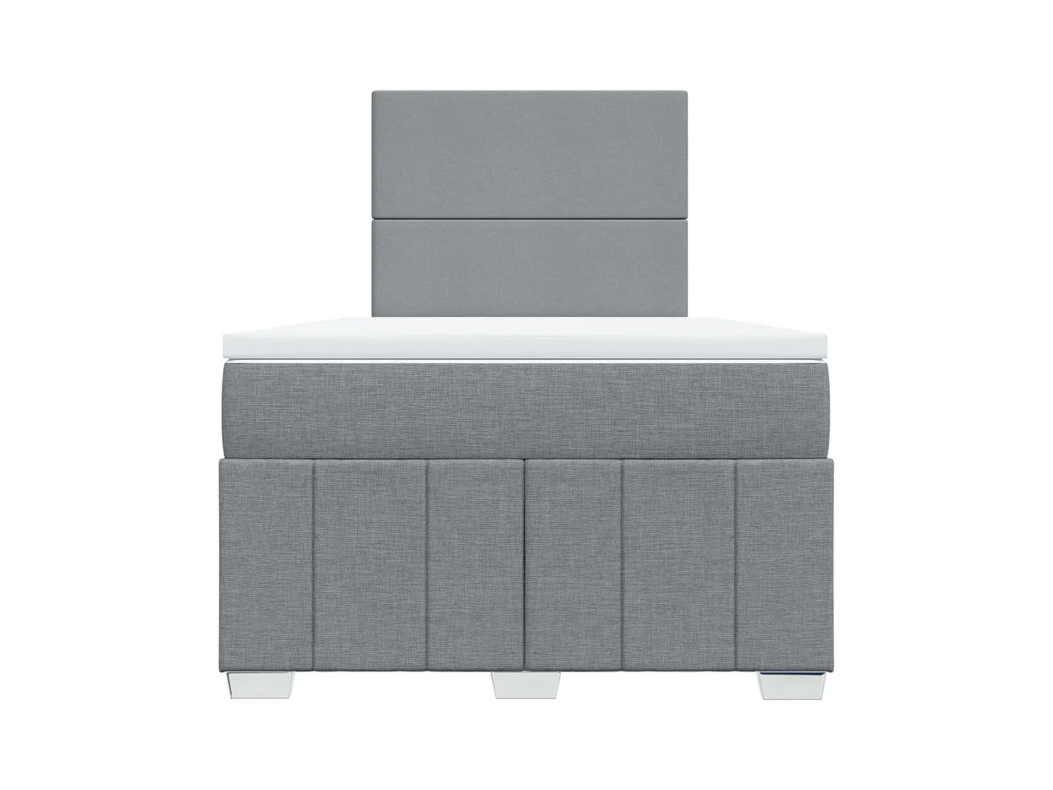 Giroletto a Molle con Materasso Grigio Chiaro 120x190cm Tessuto