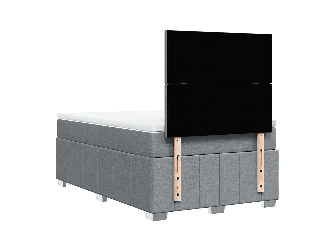 Giroletto a Molle con Materasso Grigio Chiaro 120x190cm Tessuto