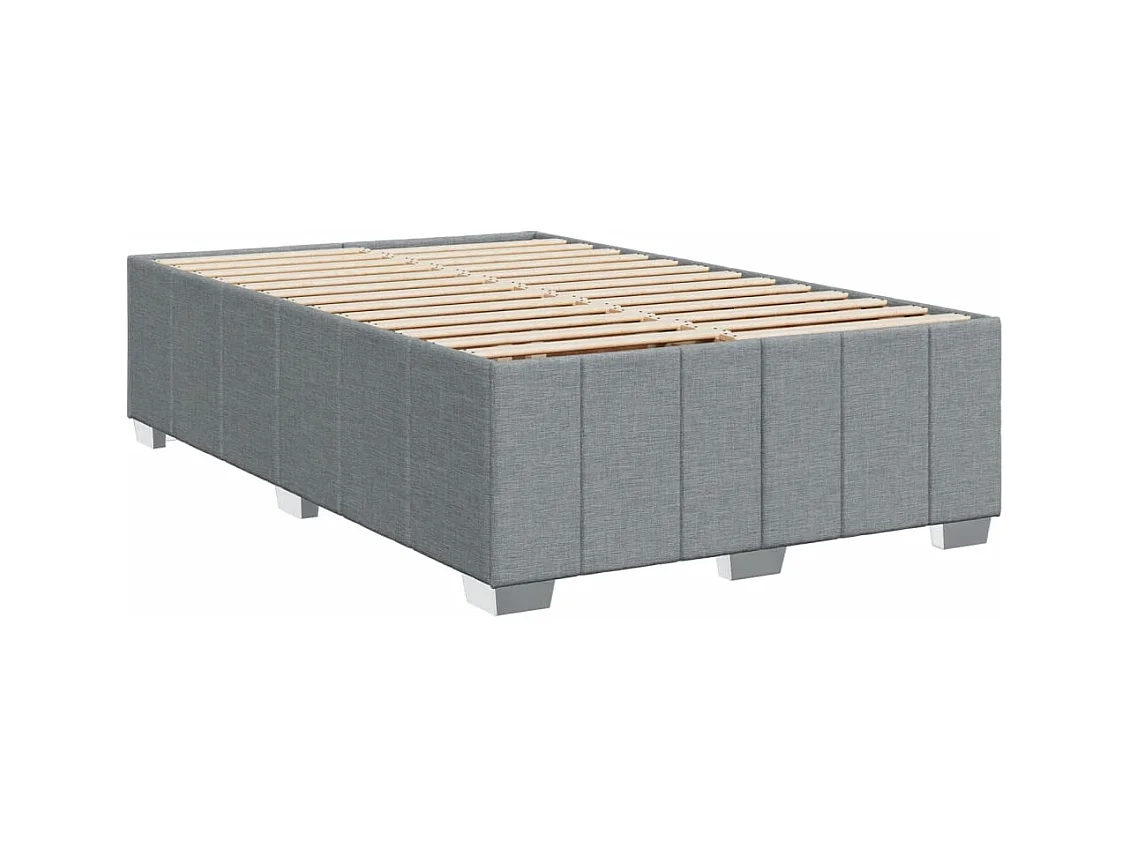 Giroletto a Molle con Materasso Grigio Chiaro 120x190cm Tessuto