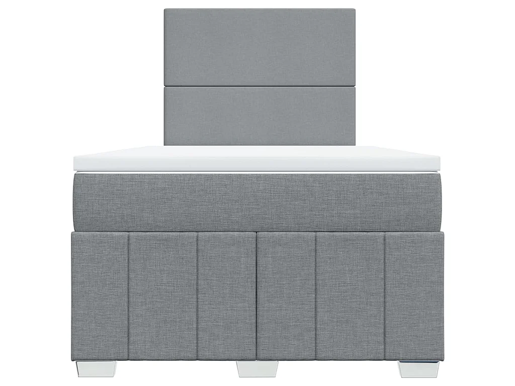 Boxspring met matras stof lichtgrijs 120x190 cm