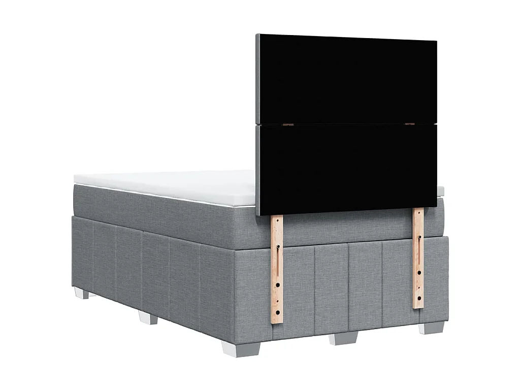 Boxspring met matras stof lichtgrijs 120x190 cm