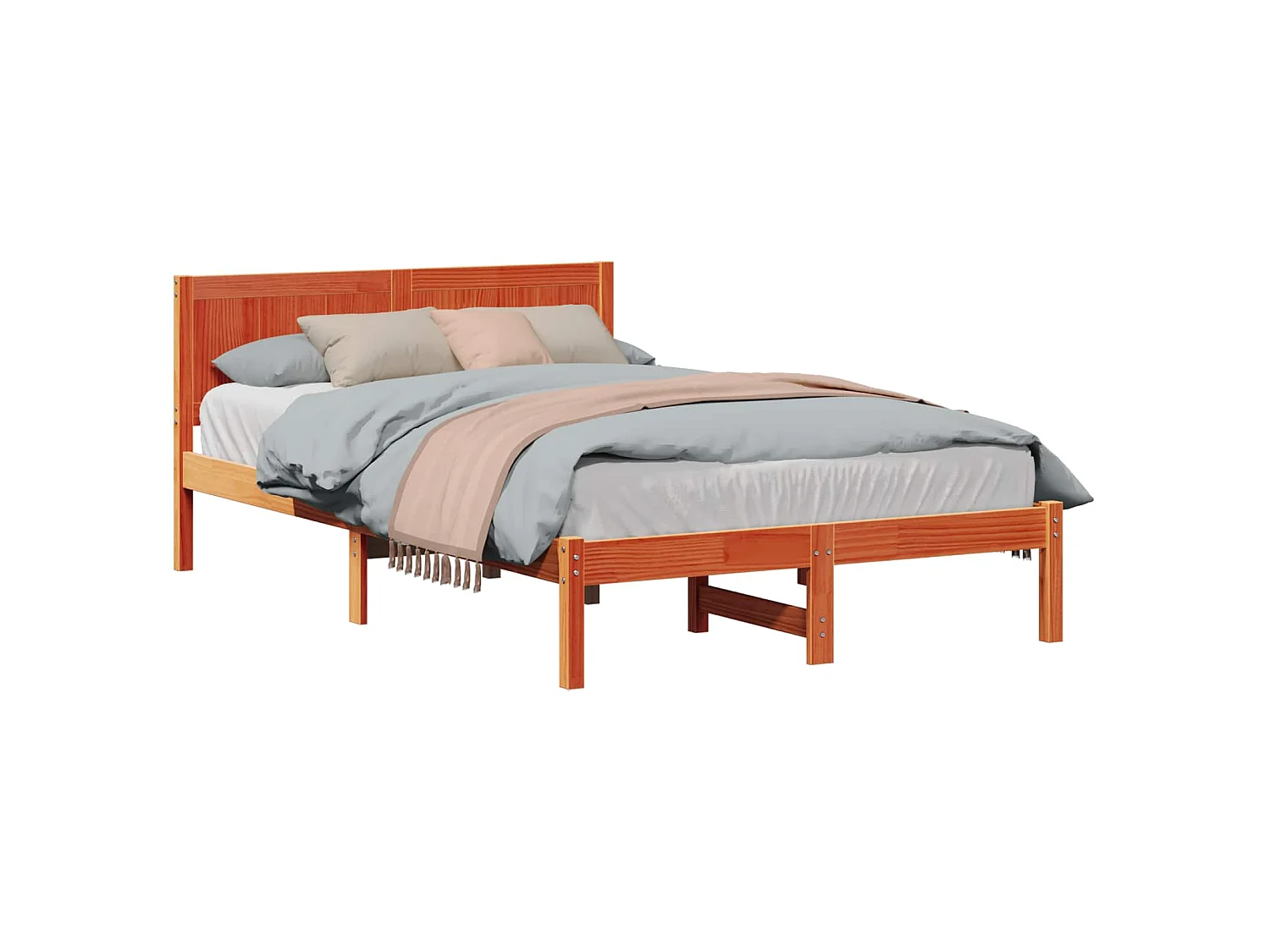 Cadre de lit Marron 120 x 200 cm Bois de pin massif