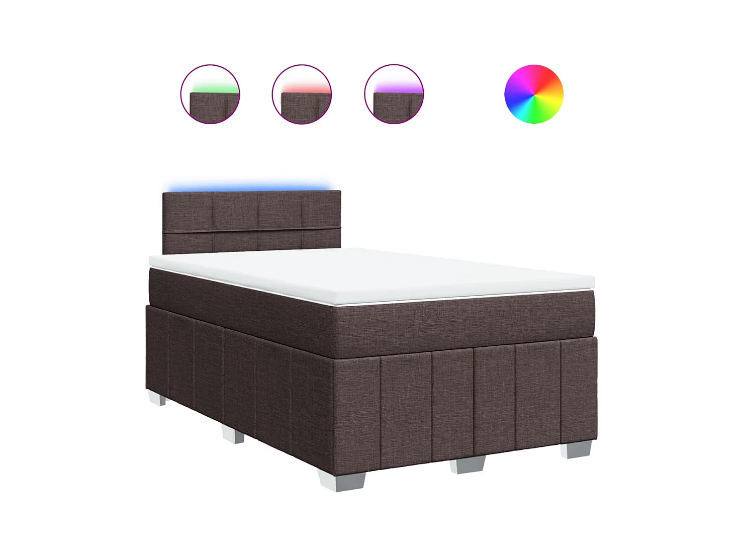 Boxspring met matras stof donkerbruin 120x200 cm