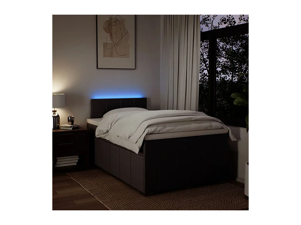 Boxspring met matras stof donkerbruin 120x200 cm