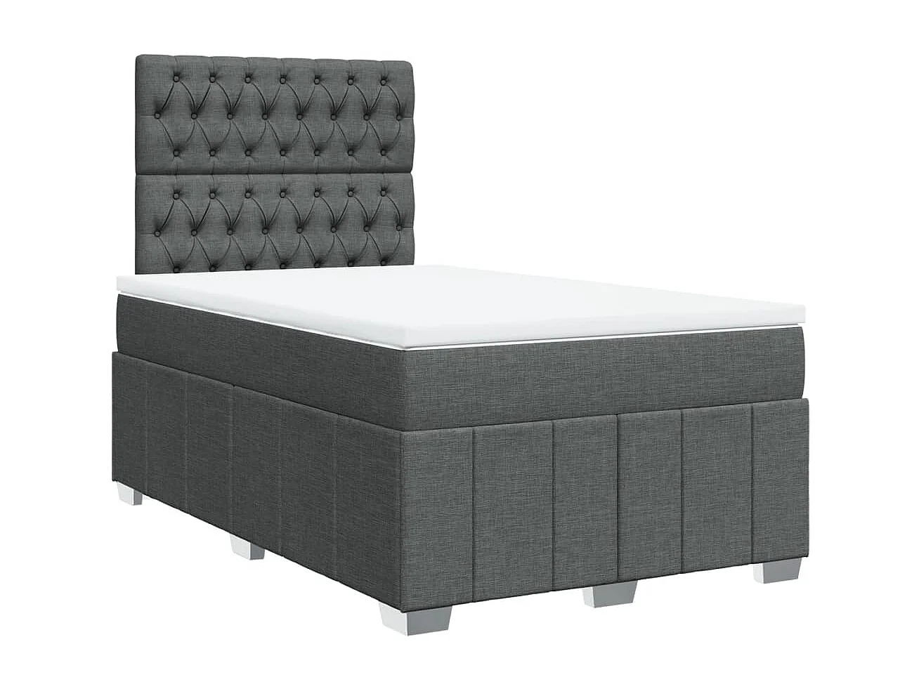 Boxspringbett mit Matratze Dunkelgrau 120x190 cm Stoff