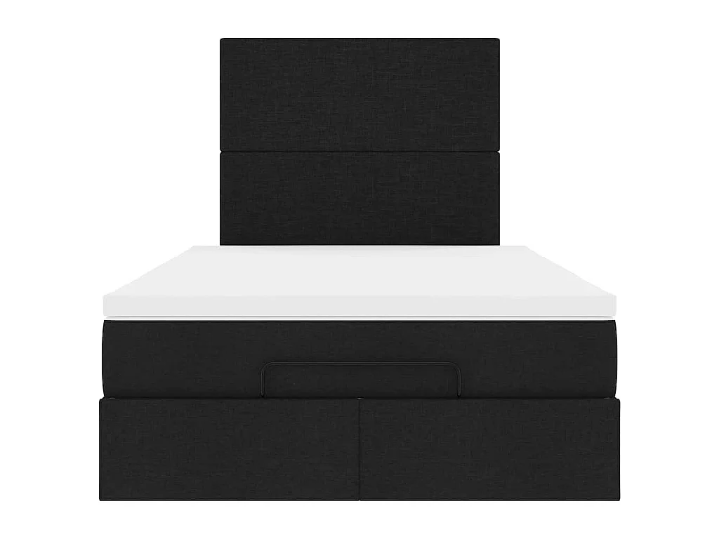 moldura de cama síriaXL otomana com colchão preto tecido