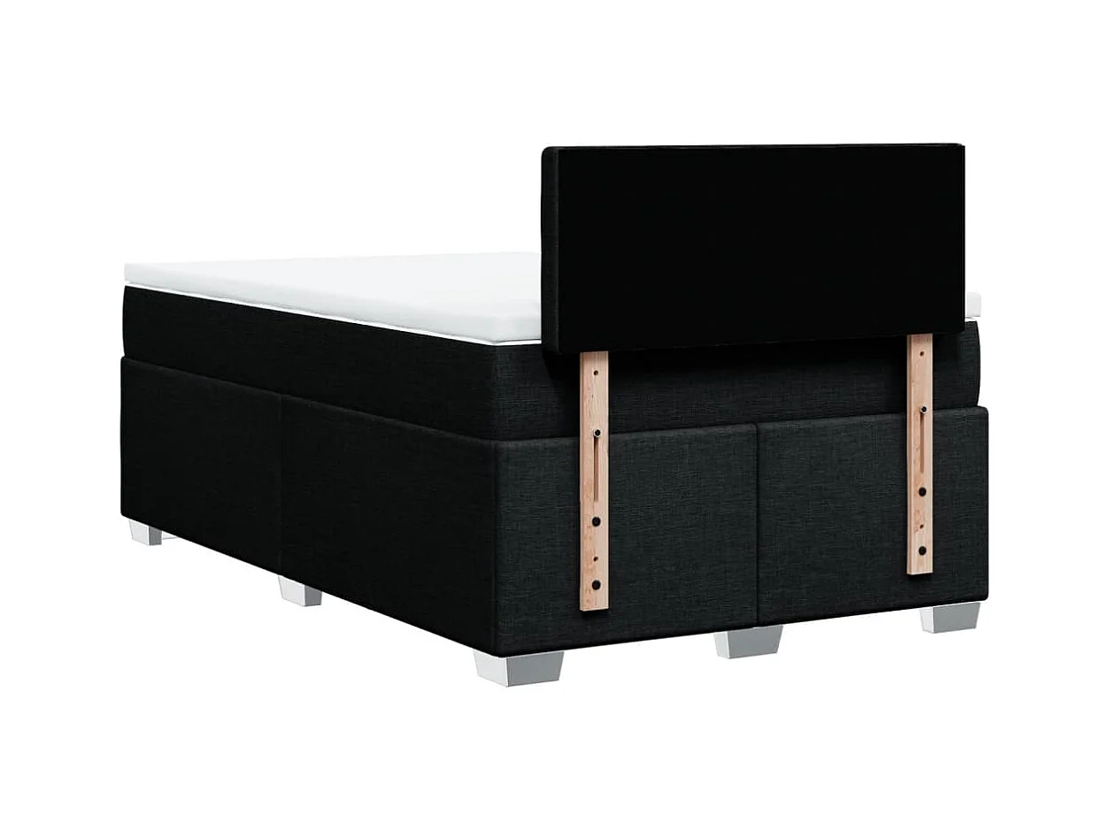 Sommier à lattes de lit avec matelas Noir 120x200 cm Tissu