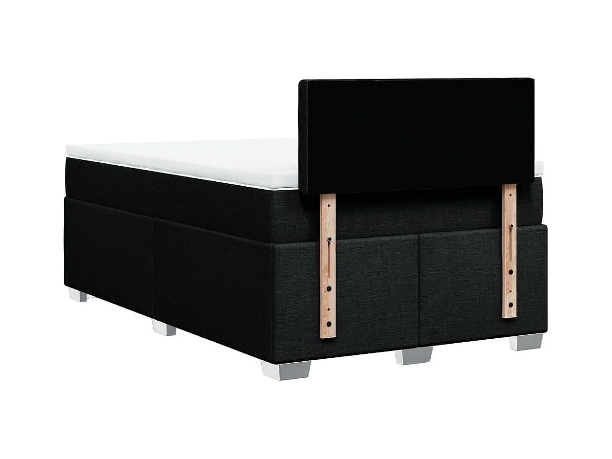 Sommier à lattes de lit avec matelas Noir 120x200 cm Tissu
