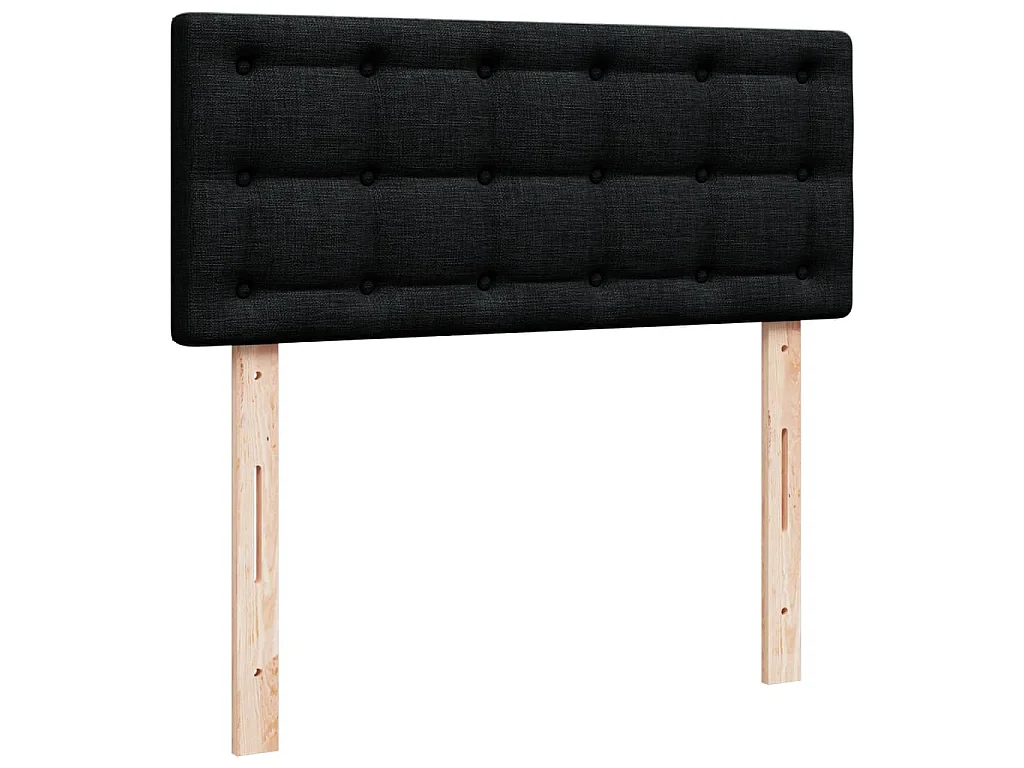 Cama box spring con colchón tela negro 120x200 cm